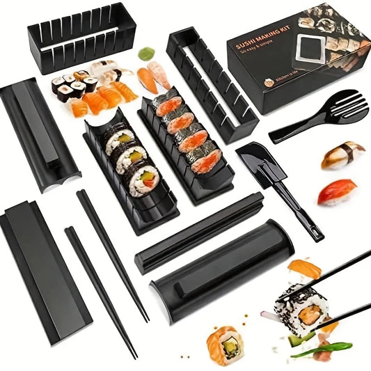 Zestaw do Robienia Sushi – 10-częściowy Zestaw Premium z Tworzywa Sztucznego | Foremki do Sushi, Akcesoria, Forma do Rolek