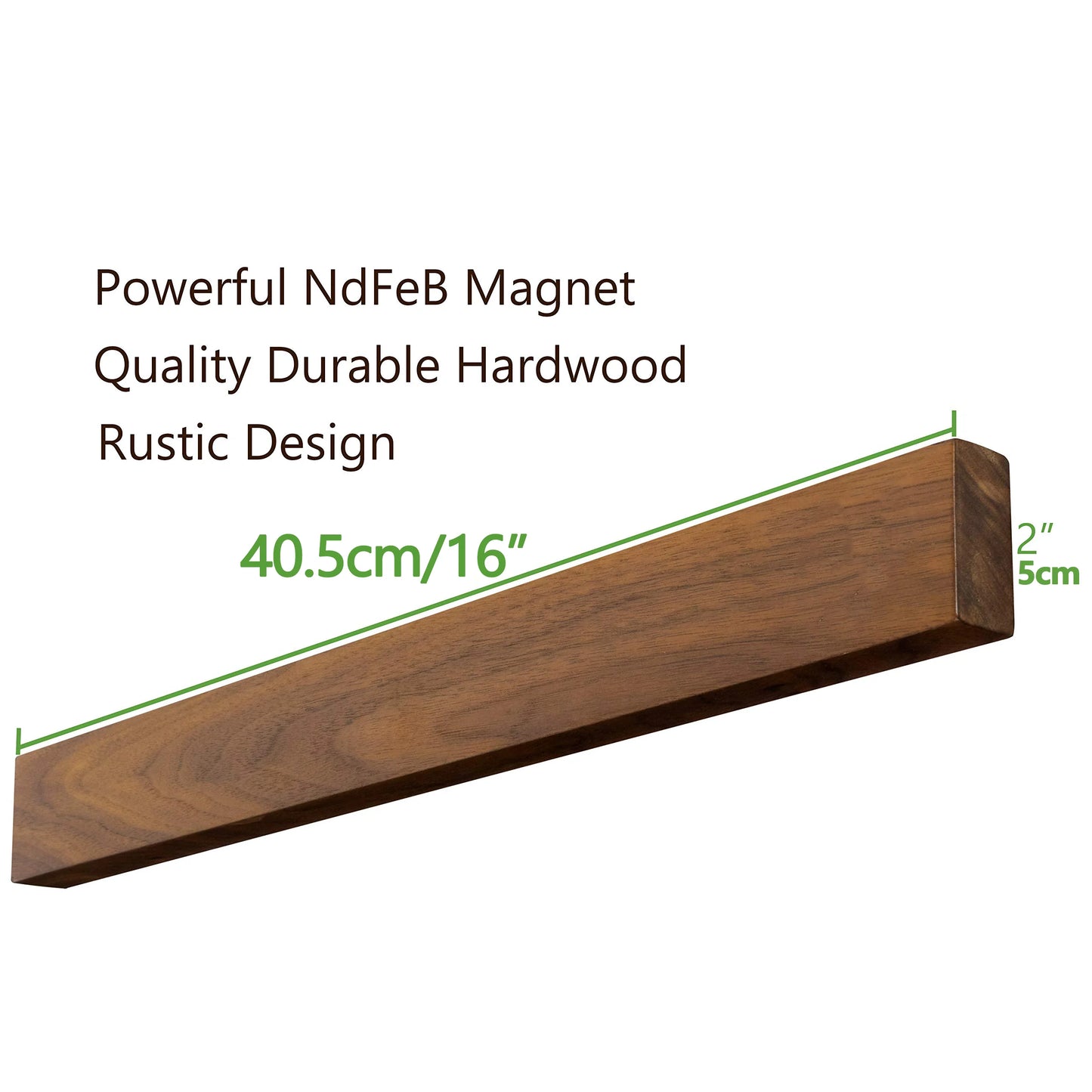 Magnetyczny uchwyt na noże z orzecha